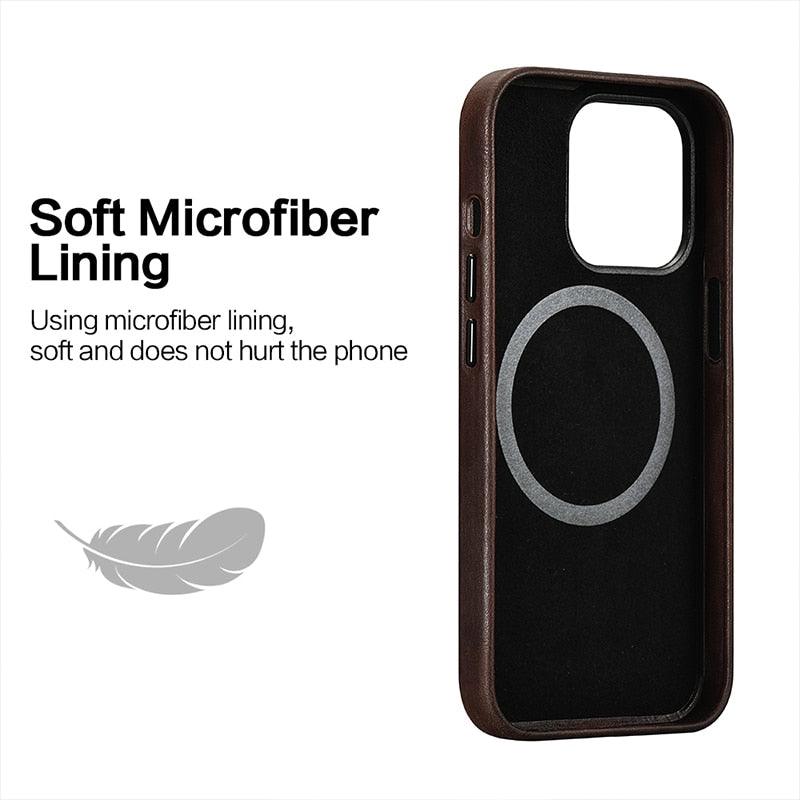 Magnetic-Charging Leather iPhone Case – product view 4