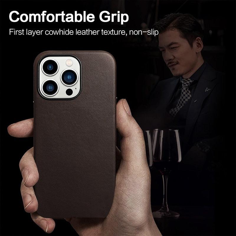 Magnetic-Charging Leather iPhone Case – product view 3