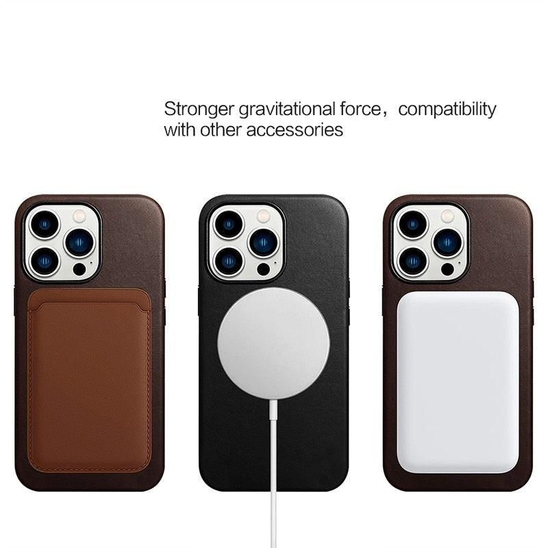 Magnetic-Charging Leather iPhone Case – product view 5