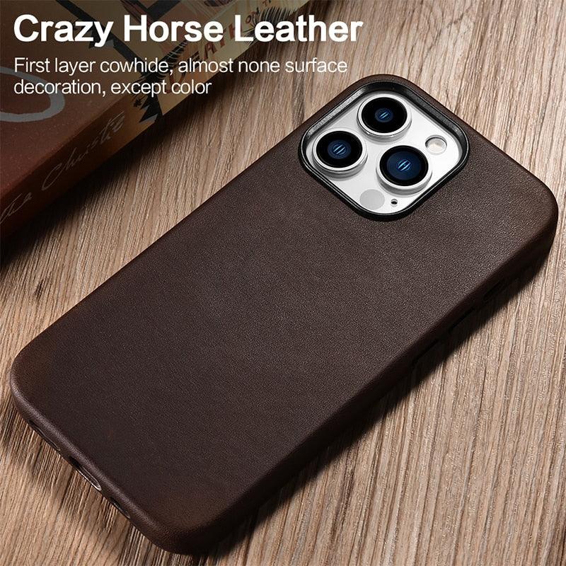 Magnetic-Charging Leather iPhone Case – product view 2
