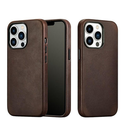 Magnetic-Charging Leather iPhone Case