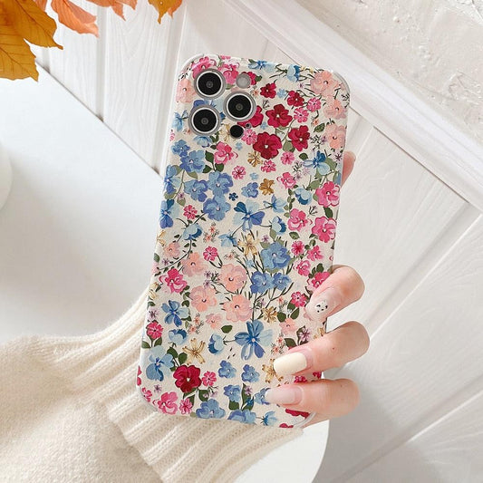 Floral Silicone iPhone Case with Shockproof Bumper