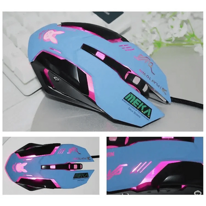 Cute Gaming USB Wired Mouse Girls Pink Computer Professional 2400 DPI Mouse Colorful Silent Mouse For PC