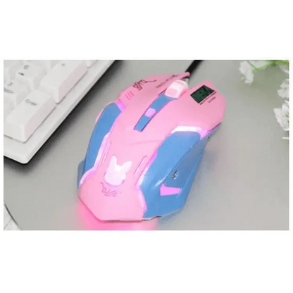 Cute Gaming USB Wired Mouse Girls Pink Computer Professional 2400 DPI Mouse Colorful Silent Mouse For PC