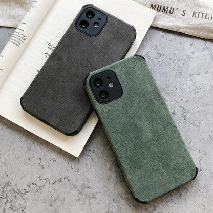 Black & Green Leather iPhone Case