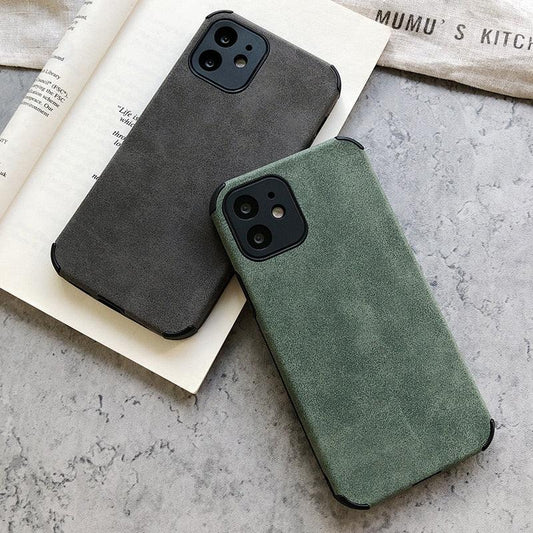 Black & Green Leather iPhone Case