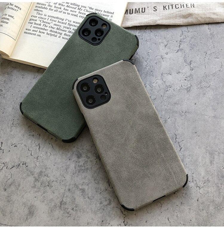 Black & Green Leather iPhone Case