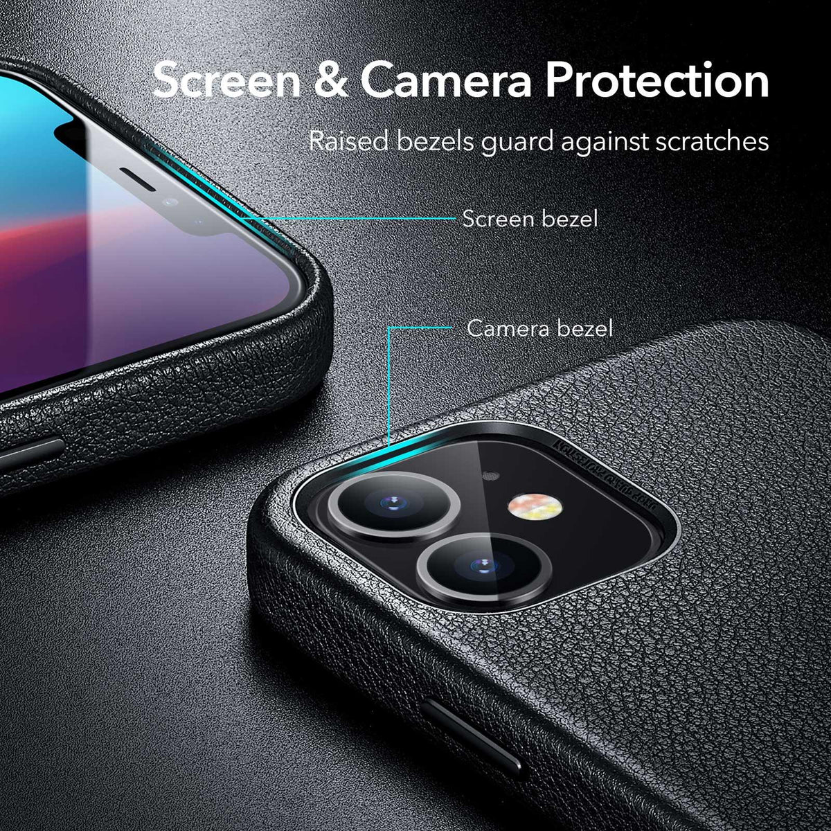 Black Leather iPhone 12 Case – product view 12
