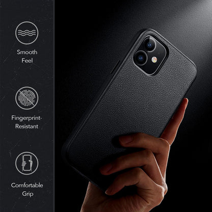 Black Leather iPhone 12 Case – product view 10
