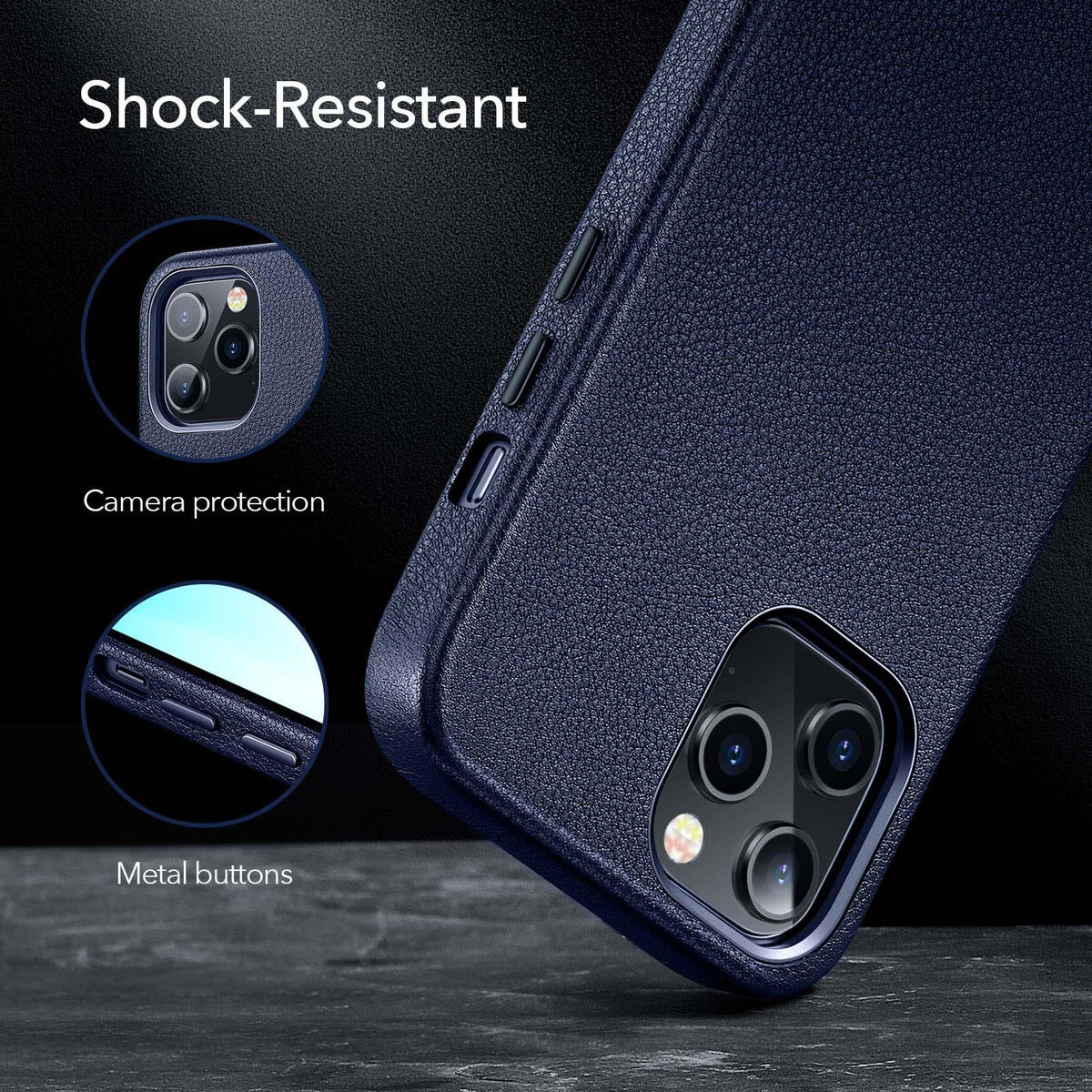 Black Leather iPhone 12 Case