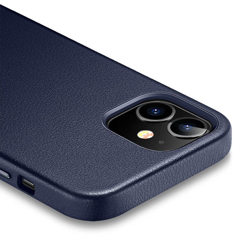 Black Leather iPhone 12 Case