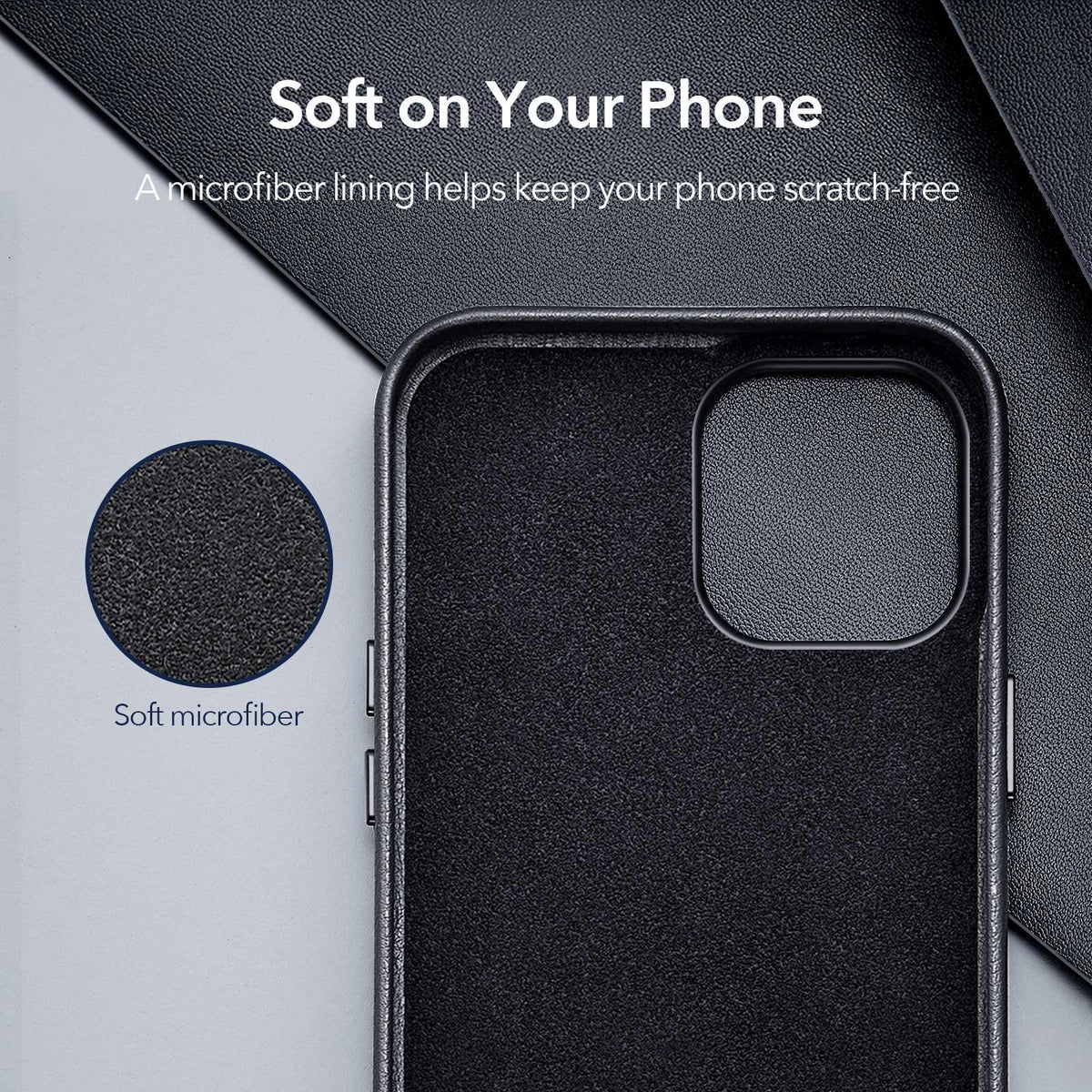 Black Leather iPhone 12 Case – product view 11