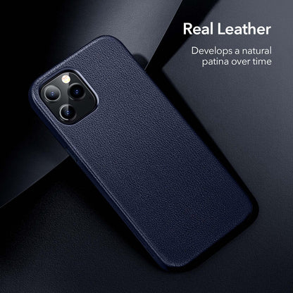 Black Leather iPhone 12 Case