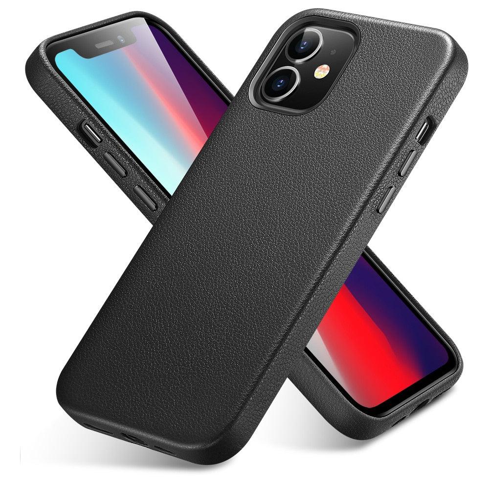 Black Leather iPhone 12 Case – product view 6