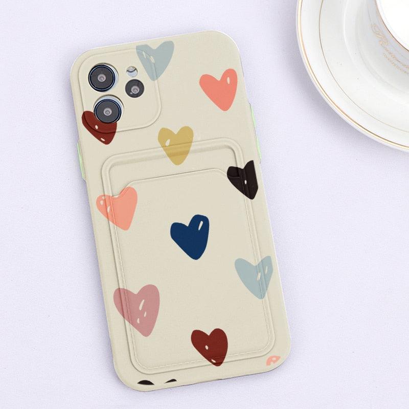 Floral Heart iPhone Case with Card Holder – product view 18