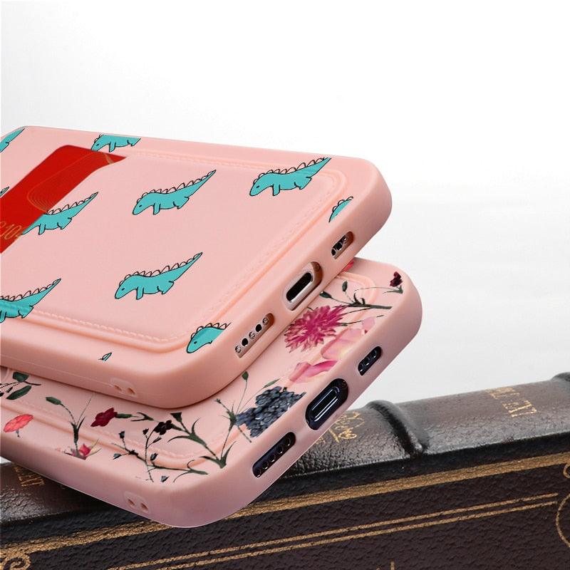 Floral Heart iPhone Case with Card Holder – product view 4