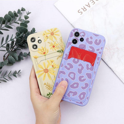 Floral Heart iPhone Case with Card Holder