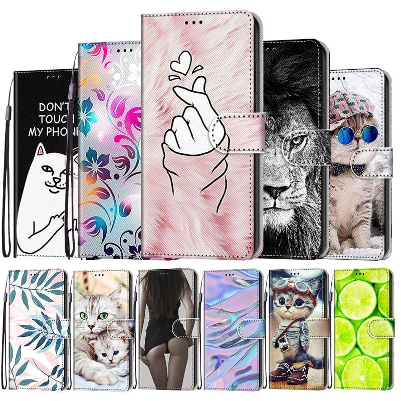Redmi Note Flip Wallet Case with Cat Design