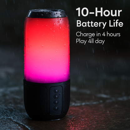 Portable Wireless Speaker with 6-Color Lights for Home