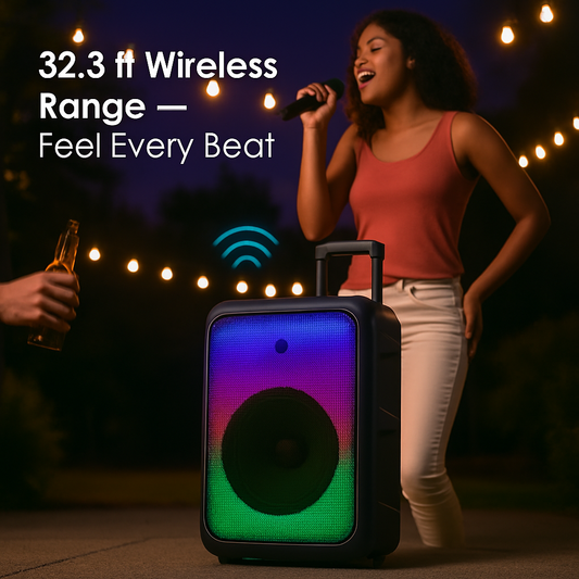 Portable Wireless Party Speaker with 5 Color LED Modes