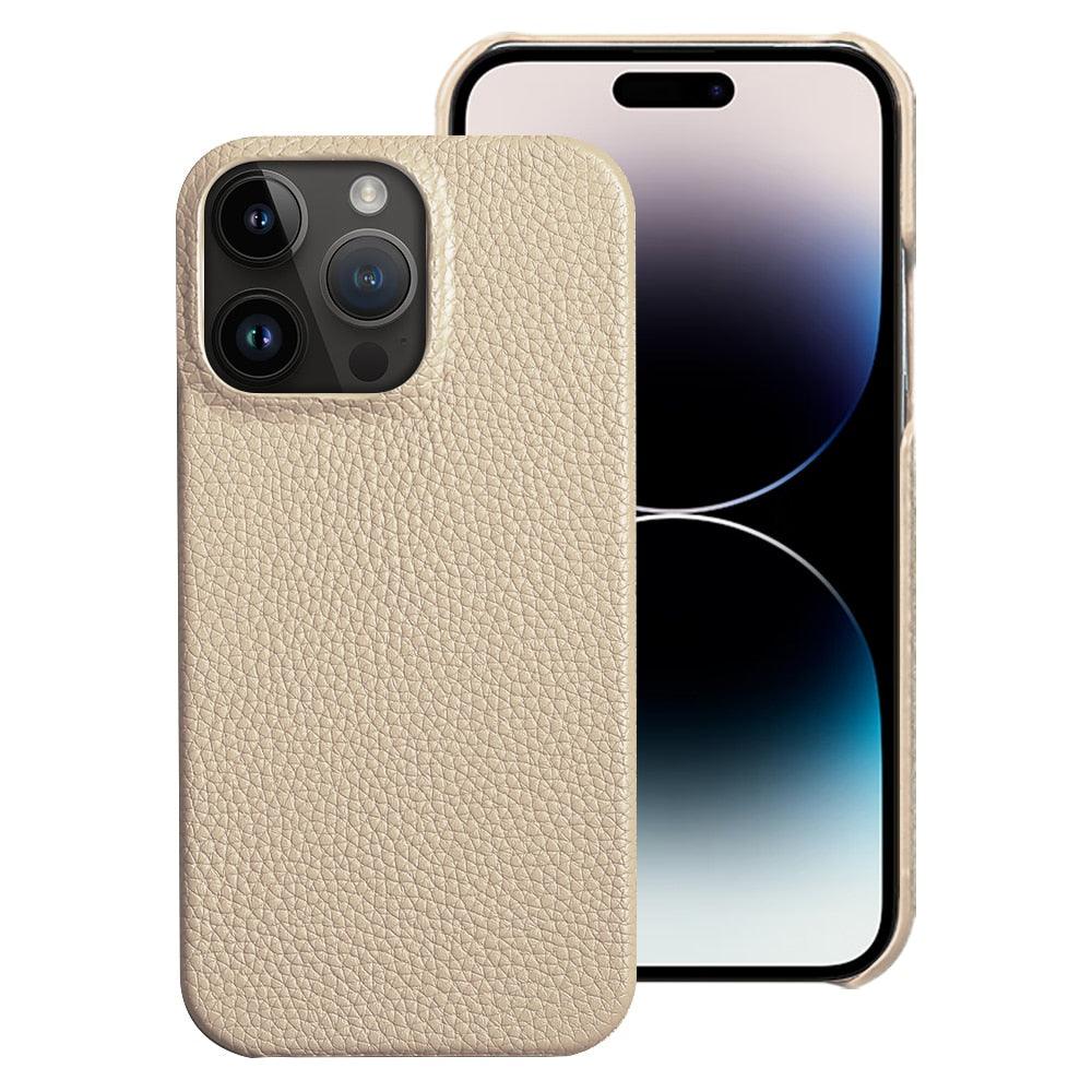 Neon Orange Genuine Leather iPhone Case – product view 6