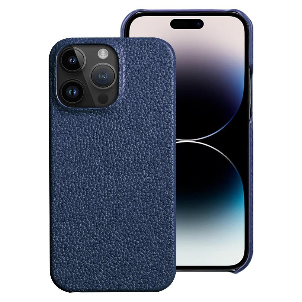 Neon Orange Genuine Leather iPhone Case – product view 8