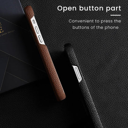 Neon Orange Genuine Leather iPhone Case – product view 4