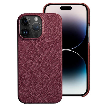 Neon Orange Genuine Leather iPhone Case – product view 14