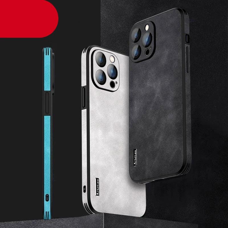 Hard Genuine Leather iPhone Case