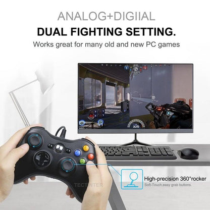 Black USB Wired Vibration Gamepad – product view 8