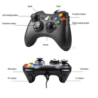 Black USB Wired Vibration Gamepad – product view 2