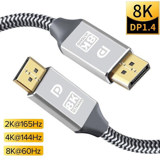 High Speed Display Port TV Cable Audio 8K Video Cable Compatible For PC And Laptop Portable Projector DP1.2 DP1.4 Lightweight Cable