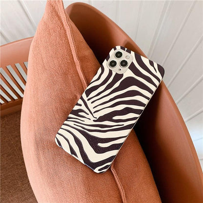Zebra-Print Leather iPhone Case