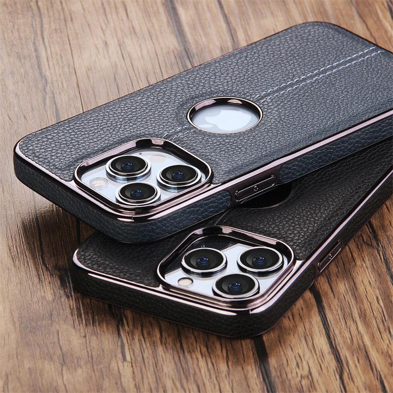 Textured Leather iPhone 14 Case