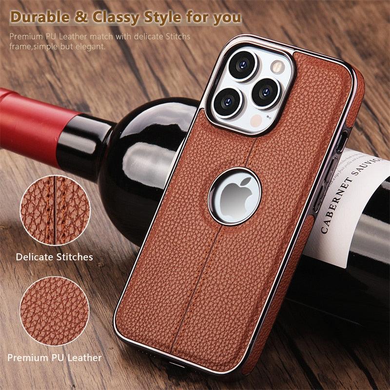 Textured Leather iPhone 14 Case – product view 17