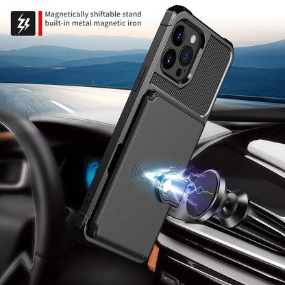 Magnetic Leather iPhone Wallet Case with Stand – product view 5