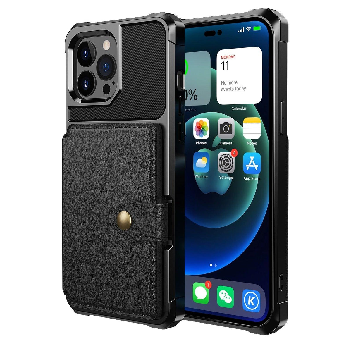 Magnetic Leather iPhone Wallet Case with Stand – product view 8
