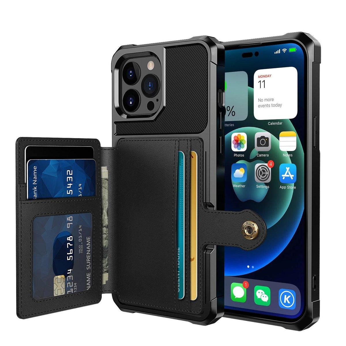 Magnetic Leather iPhone Wallet Case with Stand – product view 13