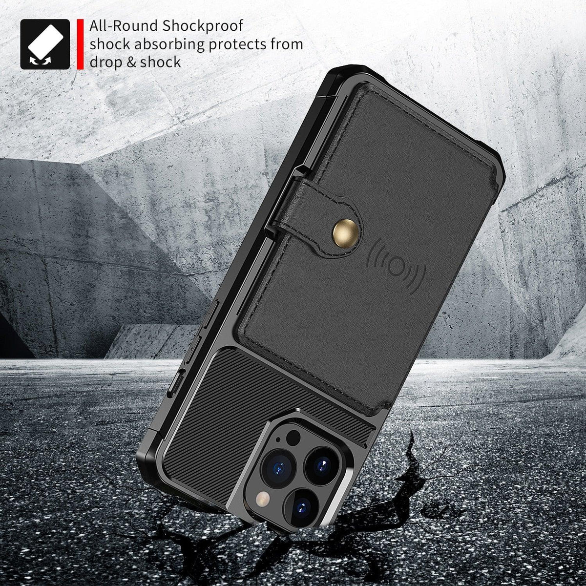 Magnetic Leather iPhone Wallet Case with Stand – product view 15