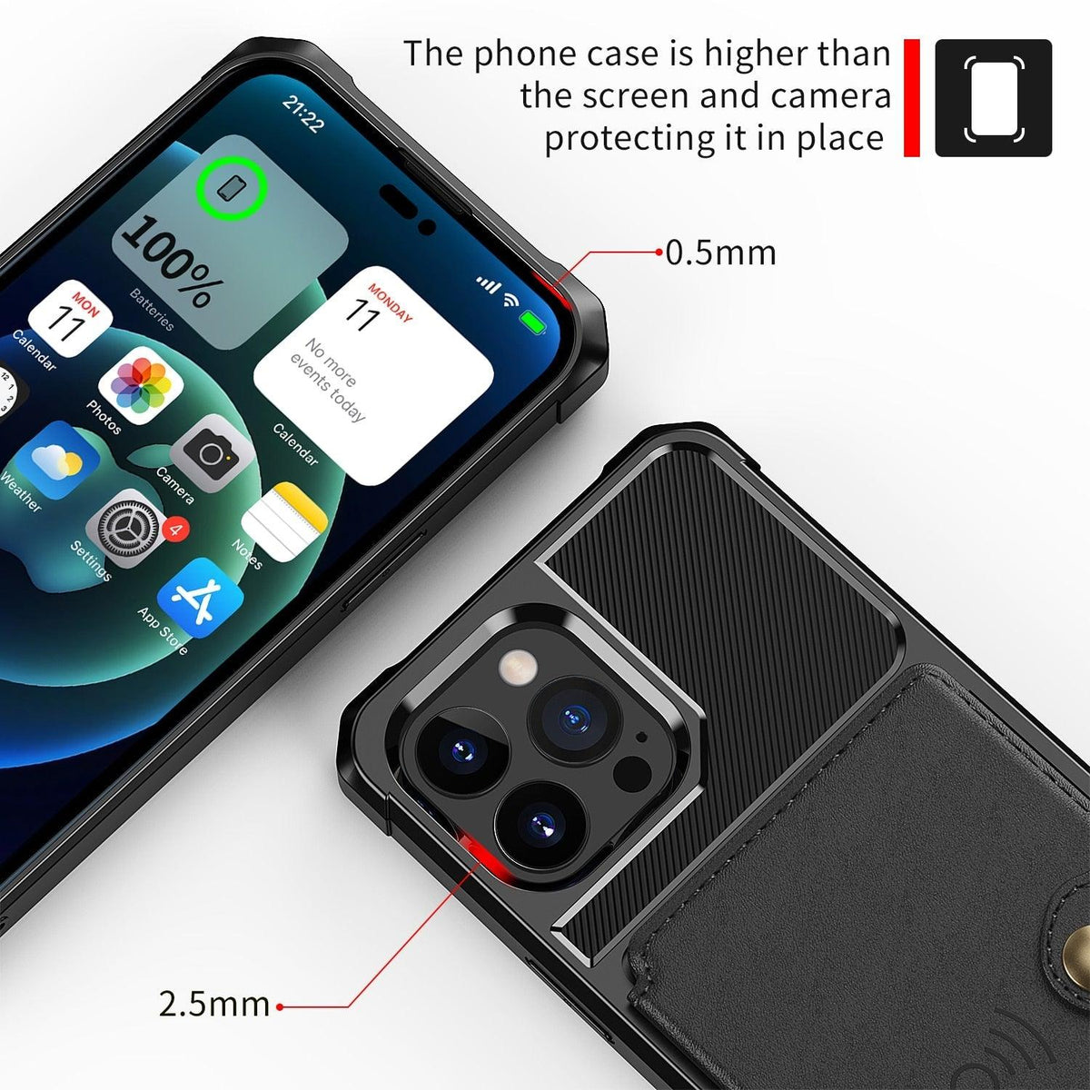 Magnetic Leather iPhone Wallet Case with Stand – product view 6