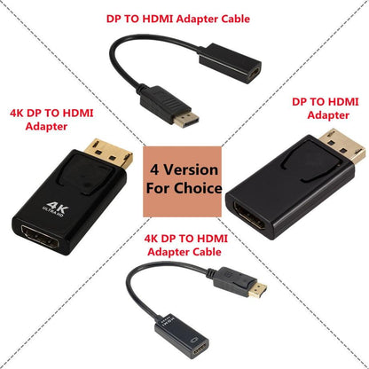 Mini DisplayPort To HDMI-compatible Adapter Male To Female Converter DP To HD Display Port 4K Cable Adapter Video Audio Compatible For PC And Laptop