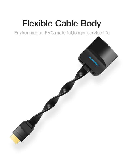 New HDMI To VGA Adapter Digital To Analog Video Audio Converter Cable Gold-Plated HDMI To VGA Adapter Black Design 1080p For Laptop TV Projector Gaming