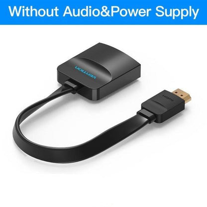 New HDMI To VGA Adapter Digital To Analog Video Audio Converter Cable Gold-Plated HDMI To VGA Adapter Black Design 1080p For Laptop TV Projector Gaming