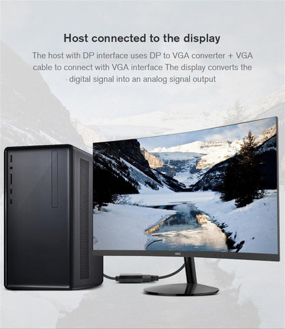 DisplayPort to VGA Adapter Cable Converter Compatible with Computer, Desktop, Laptop, PC, Monitor, Projector.