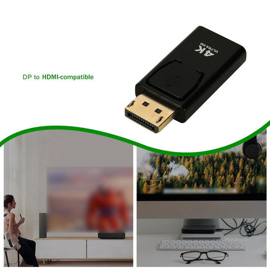 4K DP To HDMI-compatible 1080P Adapter And DP To HDMI-compatible DP Video Audio Connector For PC Laptop Monitor Projector