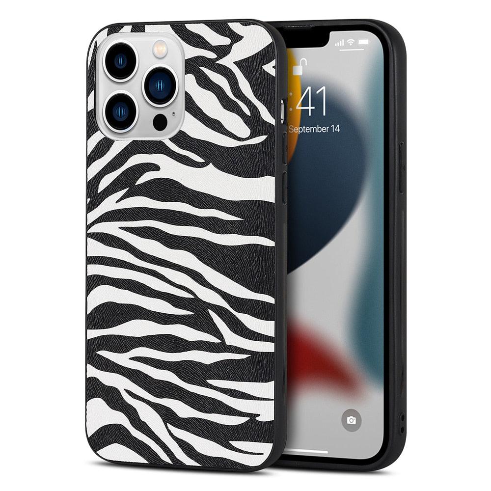 Animal-Texture PU Leather iPhone Case