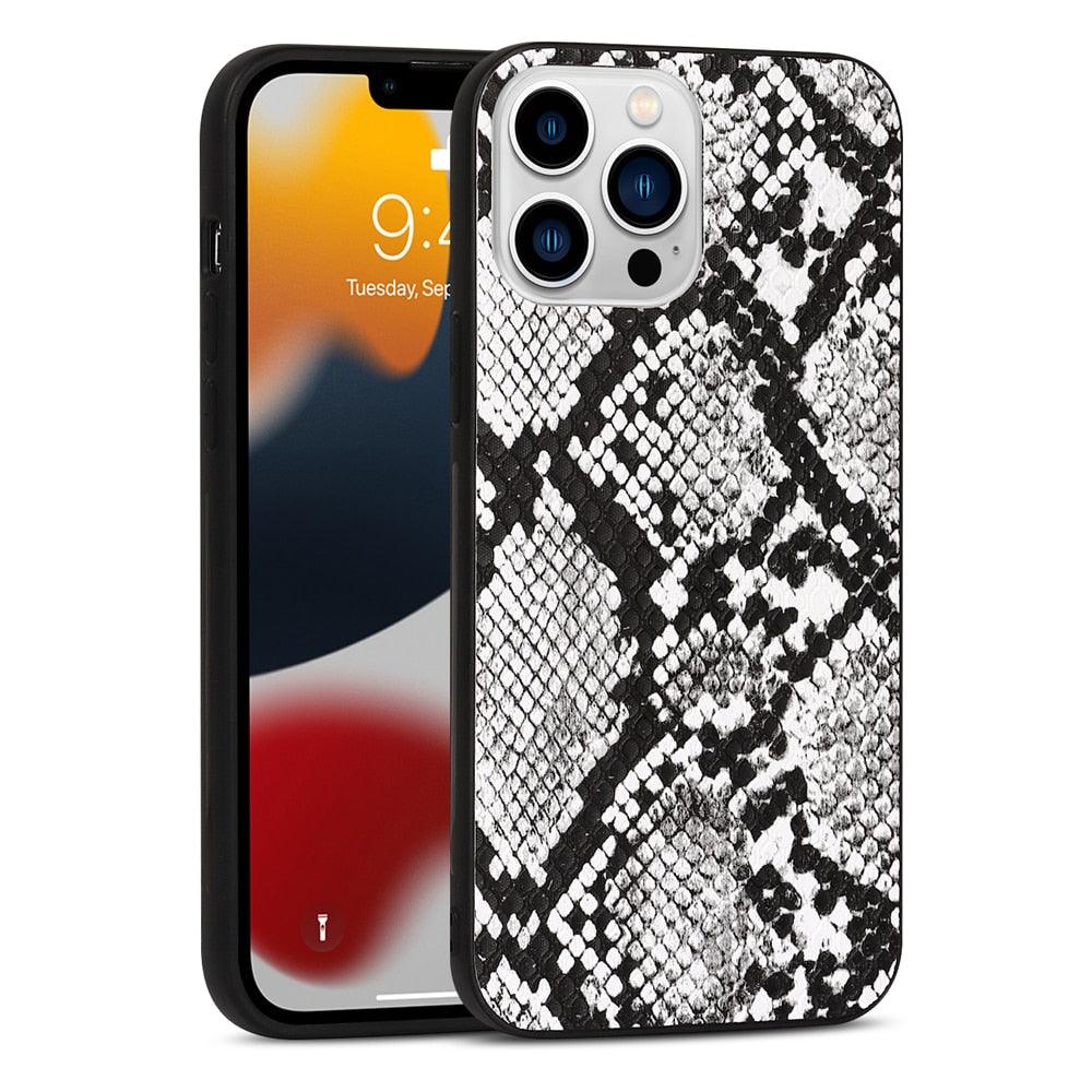 Animal-Texture PU Leather iPhone Case