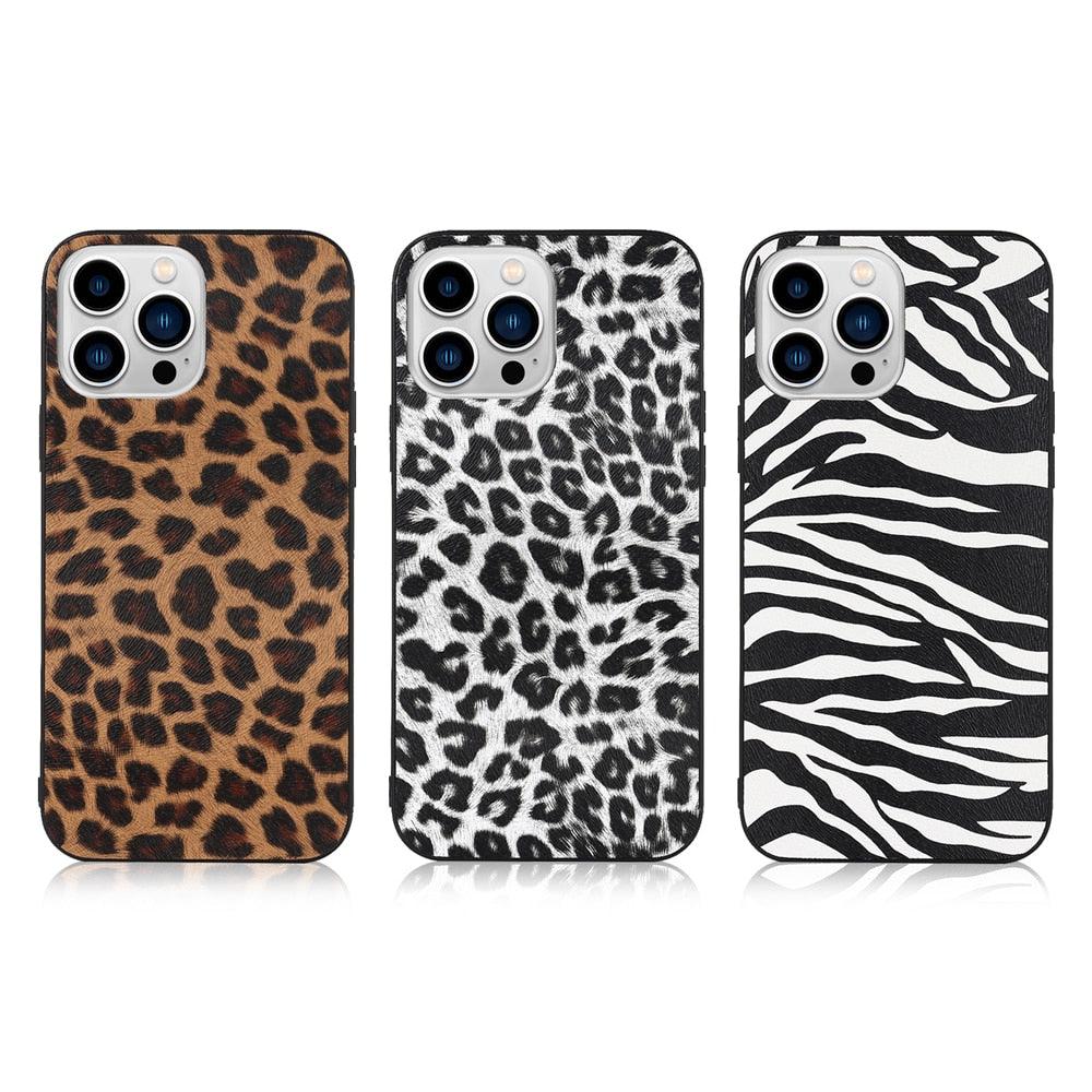 Animal-Texture PU Leather iPhone Case