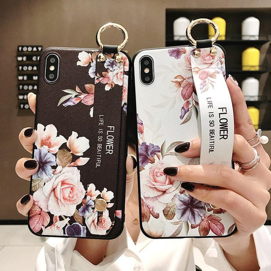 Floral Wrist-Strap iPhone Case
