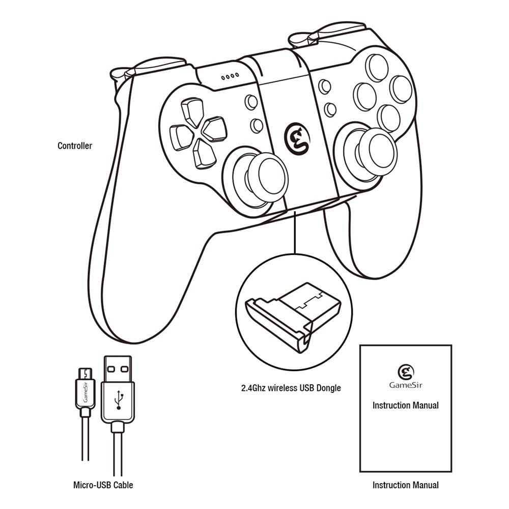 Black Bluetooth 2.4GHz Wireless Gamepad – product view 8